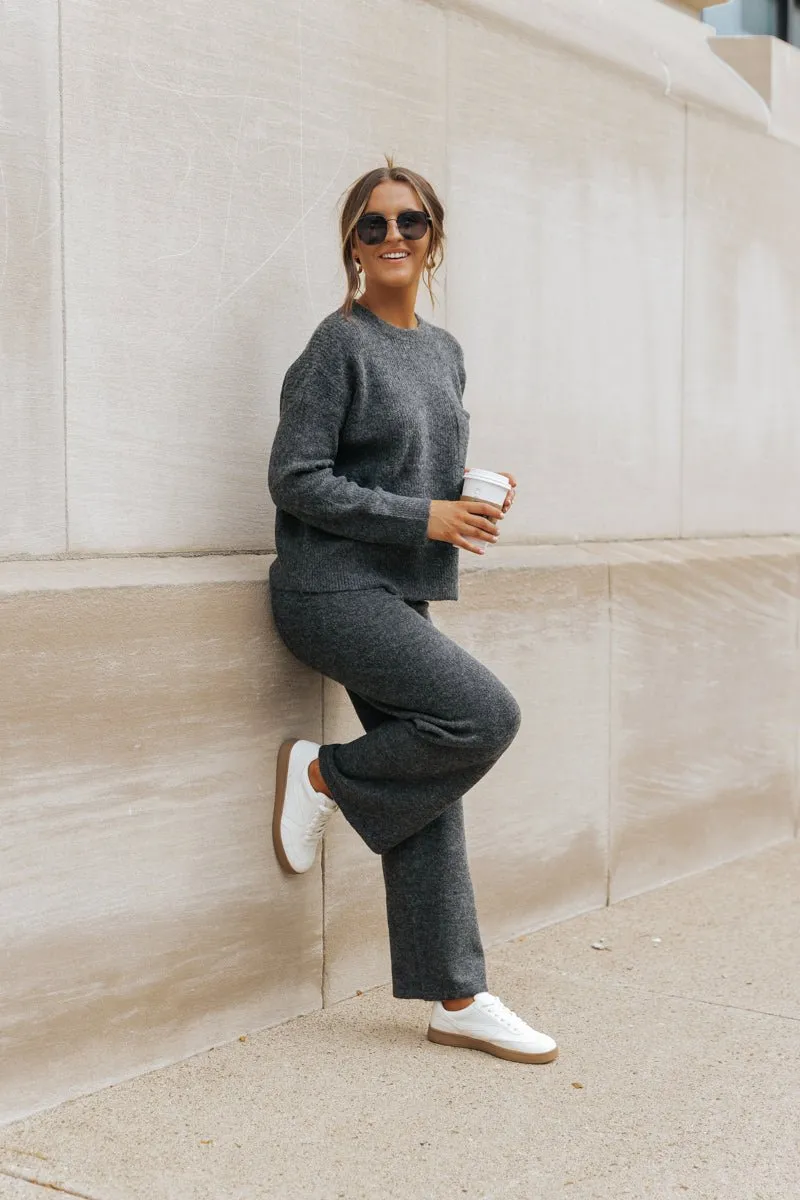 Comfy Lounge Sweater Pants - Charcoal - DOORBUSTER