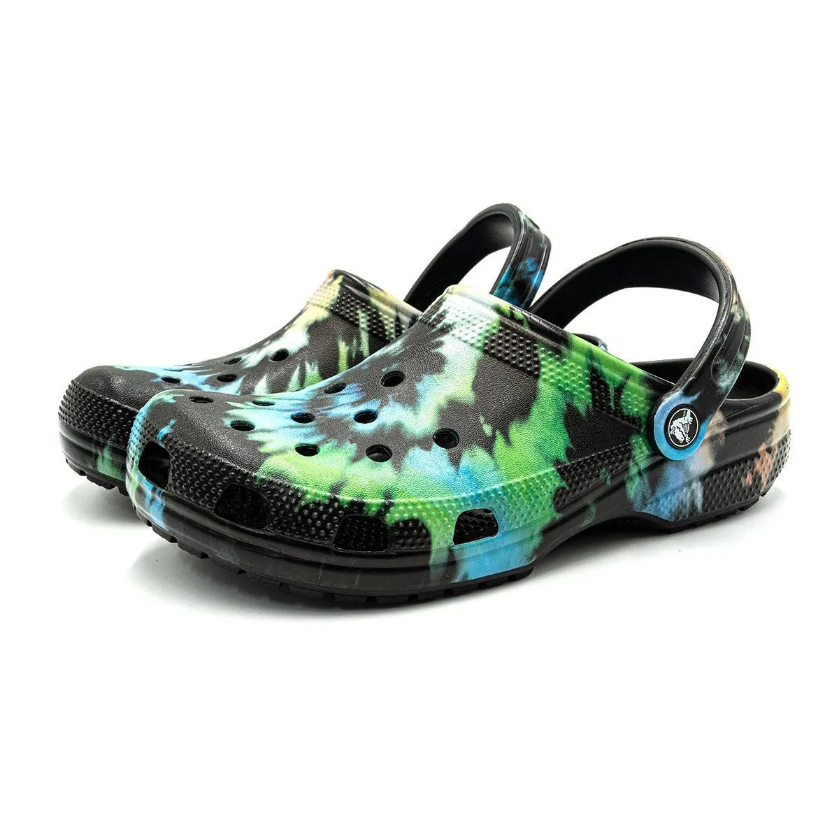 Crocs Classic Tie Dye Graphic Clogs Rubber Multicolour Colour For Women