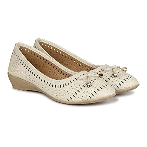 Denill Women's Bellies (Ballet Flats) Cream UK-9 Beige