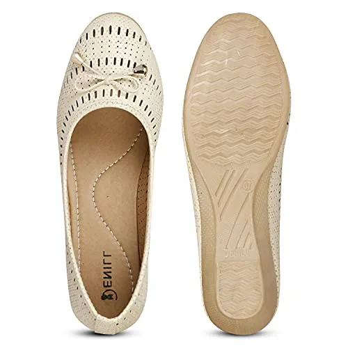 Denill Women's Bellies (Ballet Flats) Cream UK-9 Beige