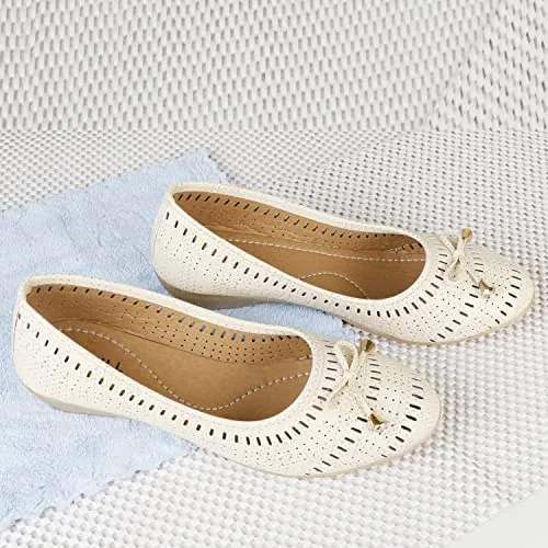 Denill Women's Bellies (Ballet Flats) Cream UK-9 Beige