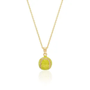 Diamond Enamel Tennis Ball Pendant