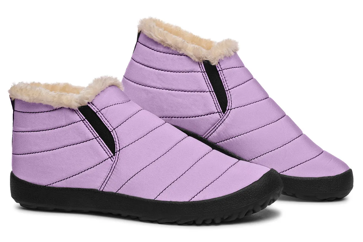 Digital Lavender Winter Sneakers - Warm & Easy Slip-On Shoes Lined with Vegan Wool with Anti-Slip Soles