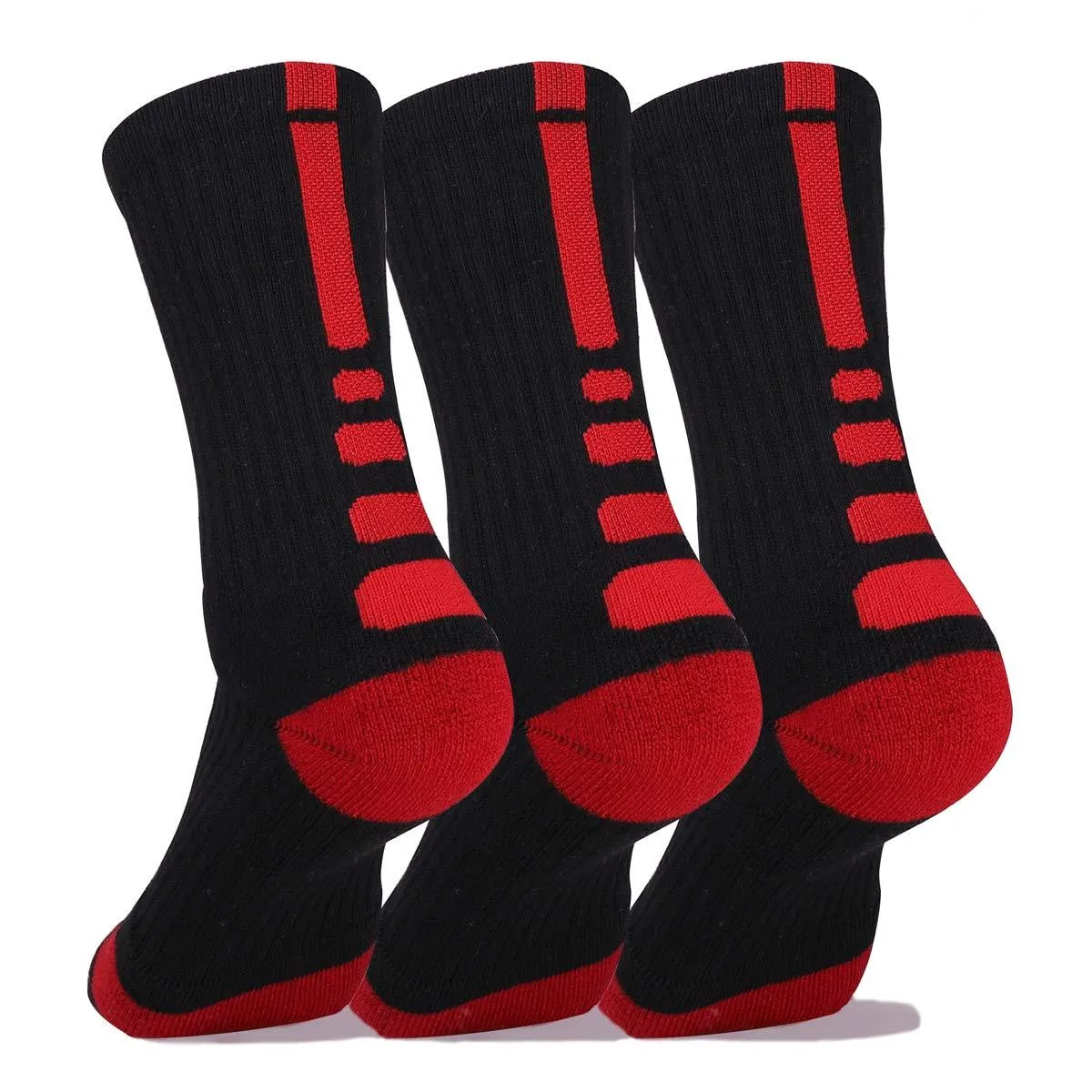 DISILE Elite Basketball Socks, Cushioned Dri-Fit Athletic Crew Socks - Thick Sports Socks For Men & Women