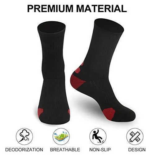 DISILE Elite Basketball Socks, Cushioned Dri-Fit Athletic Crew Socks - Thick Sports Socks For Men & Women