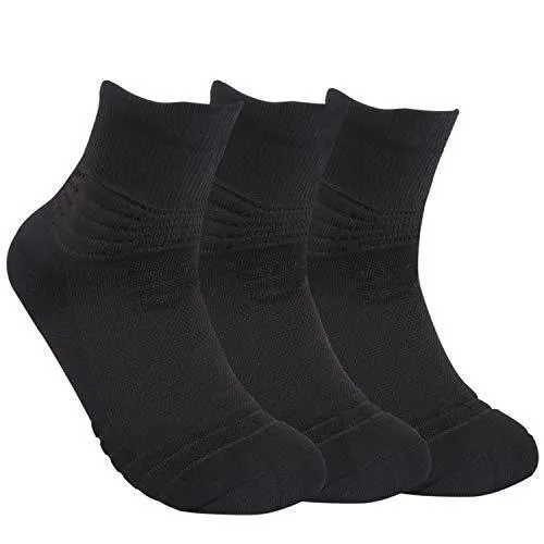 DISILE Elite Basketball Socks, Cushioned Dri-Fit Athletic Crew Socks - Thick Sports Socks For Men & Women