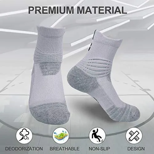 DISILE Elite Basketball Socks, Cushioned Dri-Fit Athletic Crew Socks - Thick Sports Socks For Men & Women