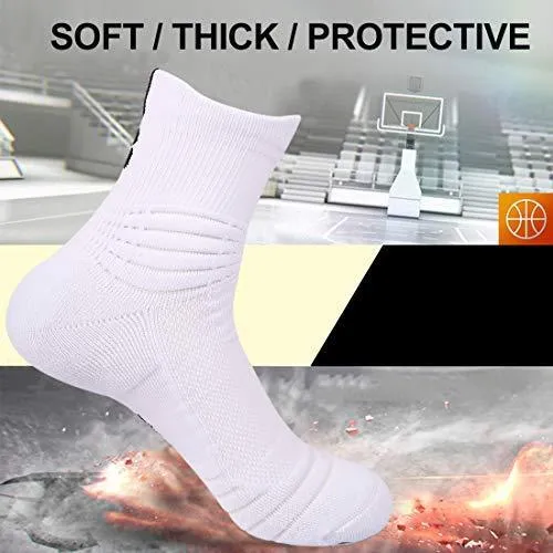 DISILE Elite Basketball Socks, Cushioned Dri-Fit Athletic Crew Socks - Thick Sports Socks For Men & Women