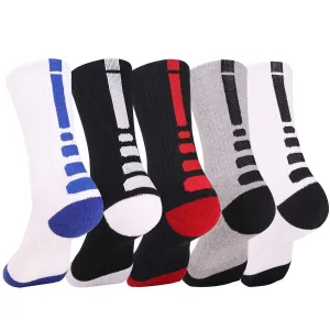 DISILE Elite Basketball Socks, Cushioned Dri-Fit Athletic Crew Socks - Thick Sports Socks For Men & Women