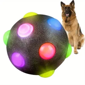 Dog Flashing Elastic Ball Toy Dog Interactive Toy Luminous Ball Toy For Dog Chasing Toy Dog Chew To