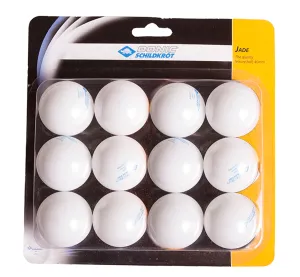 Donic 12 Pack Jade 40mm Table Tennis Balls - White