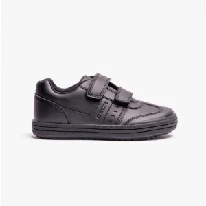 ELVIS B Boys Touch Fasten School Shoes Black