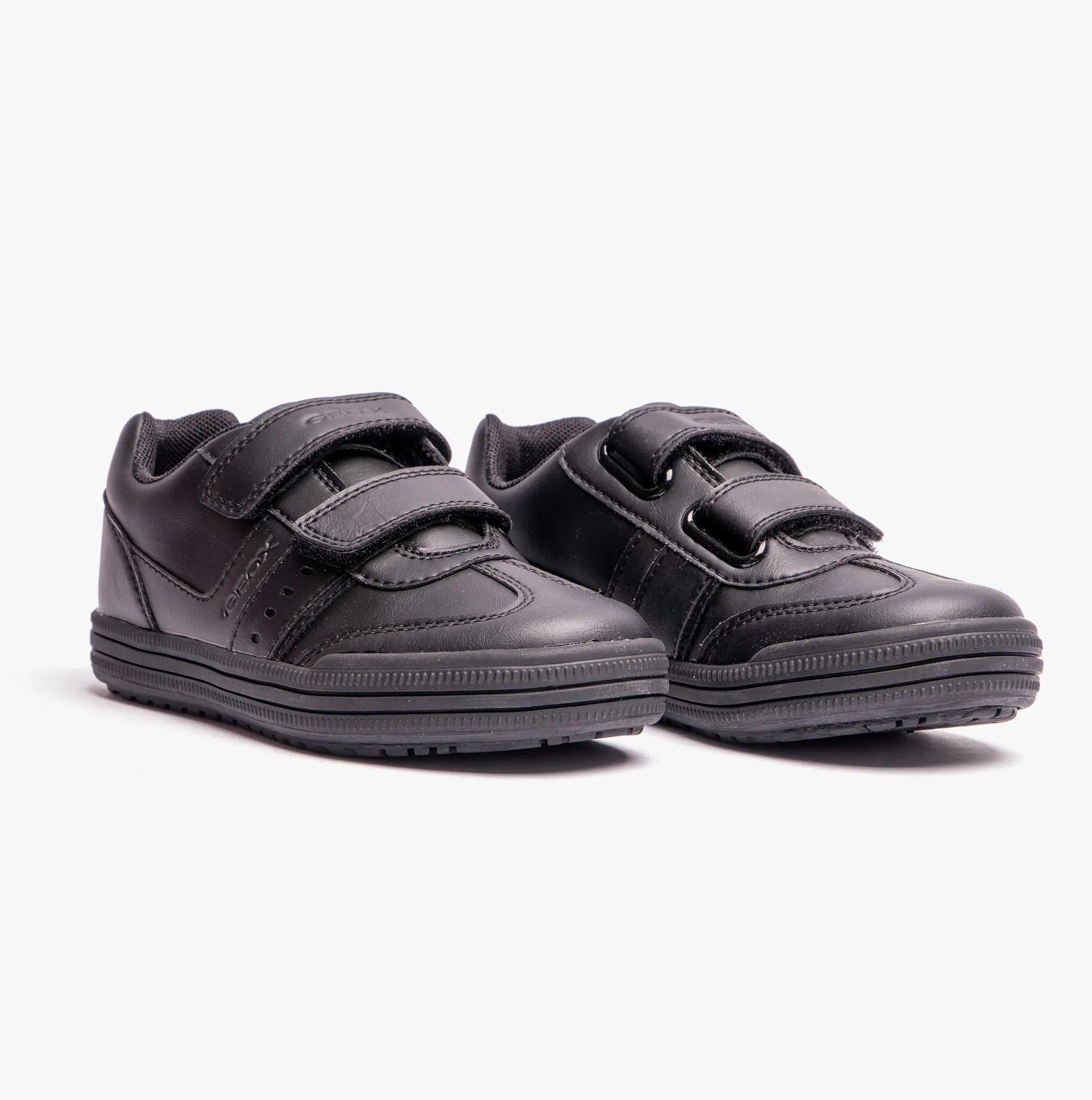 ELVIS B Boys Touch Fasten School Shoes Black