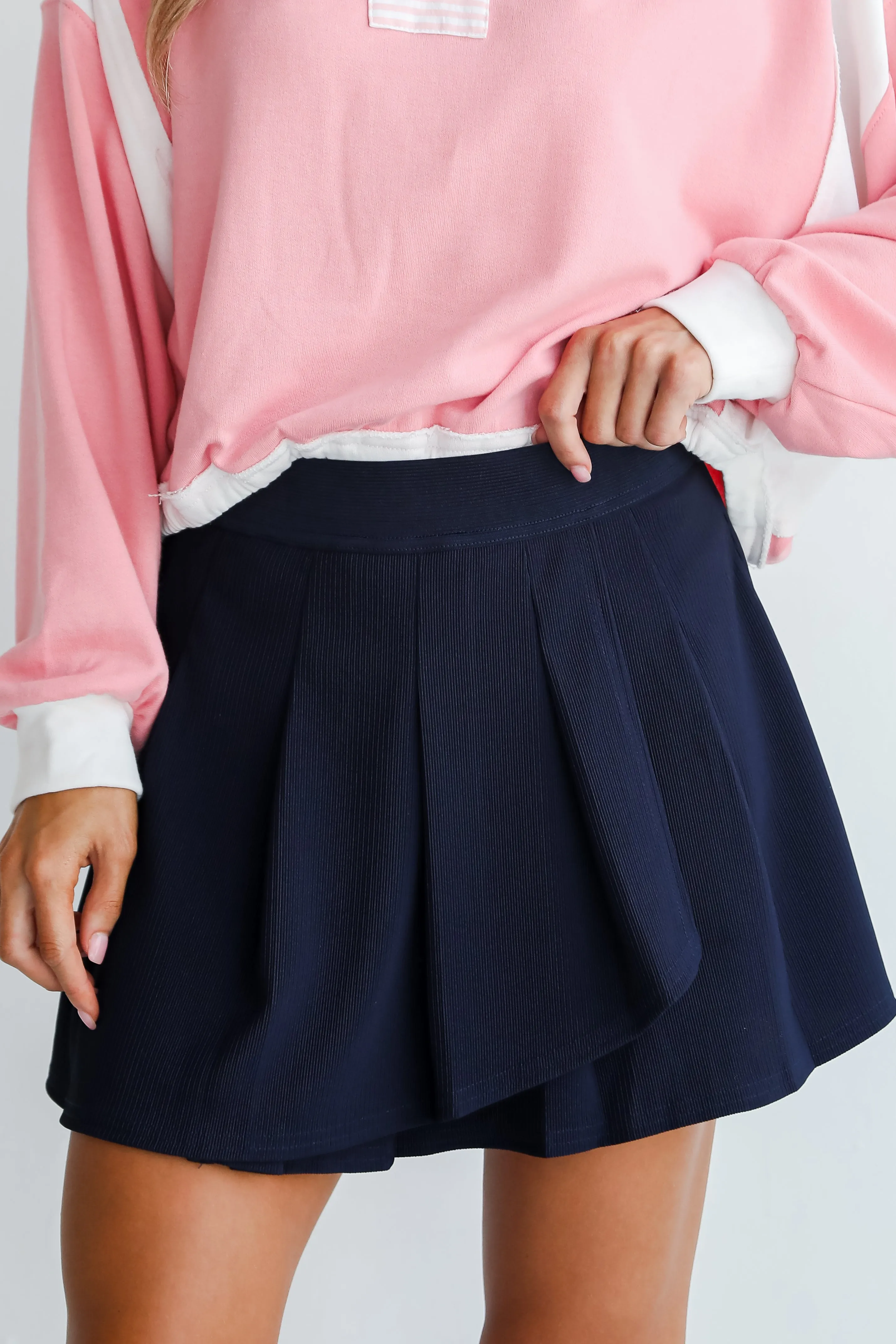 FINAL SALE - Get The Look Navy Pleated Skort