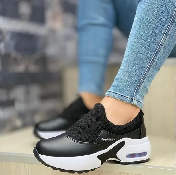 Flat Platform Sneakers With Flying Woven Daddy Shoes