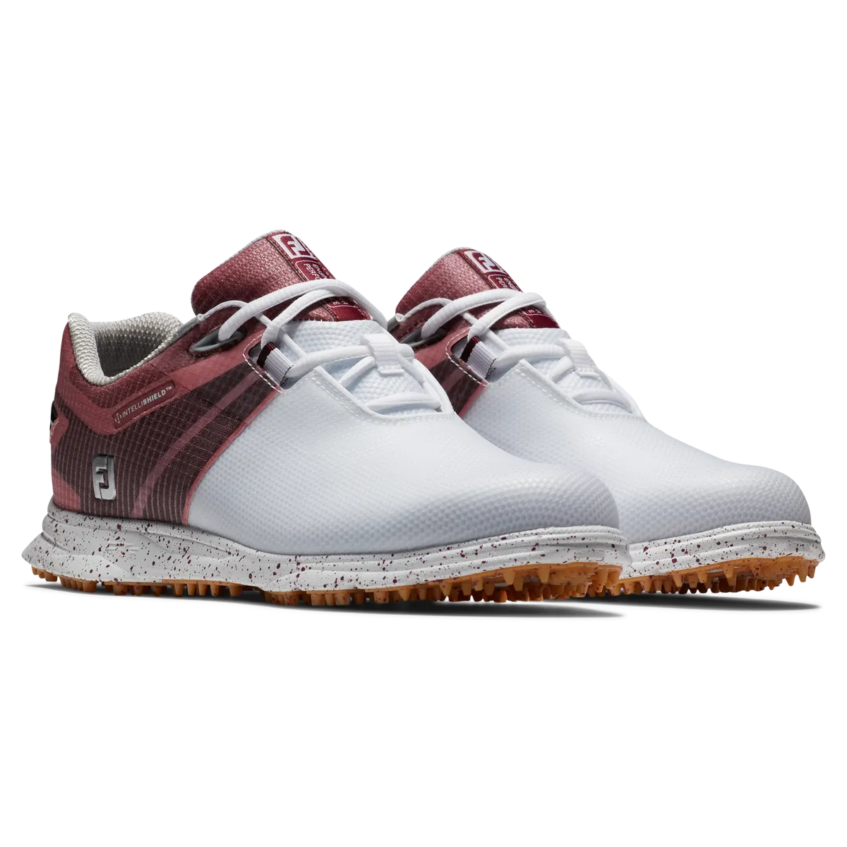 FootJoy Women's ProSL Sport Golf Shoes- White/Burgundy