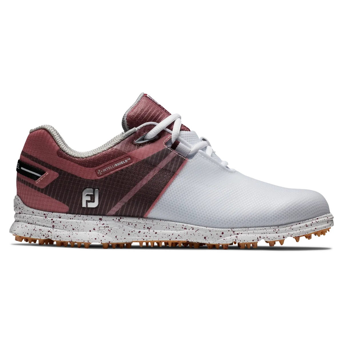 FootJoy Women's ProSL Sport Golf Shoes- White/Burgundy