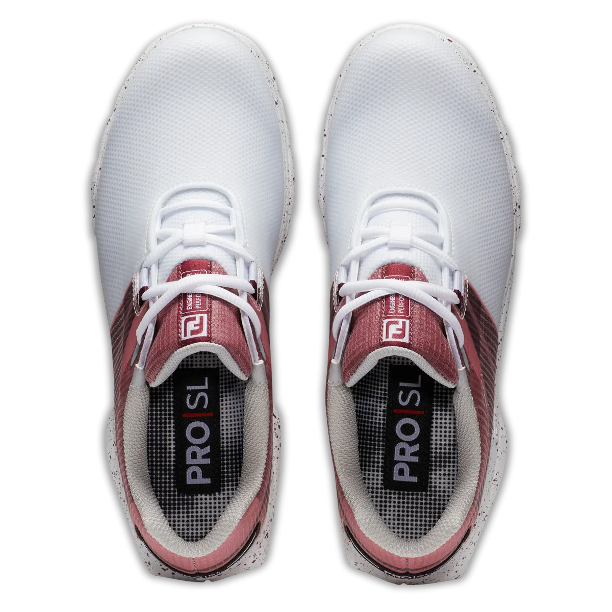 FootJoy Women's ProSL Sport Golf Shoes- White/Burgundy