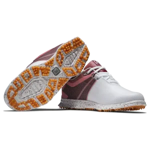 FootJoy Women's ProSL Sport Golf Shoes- White/Burgundy