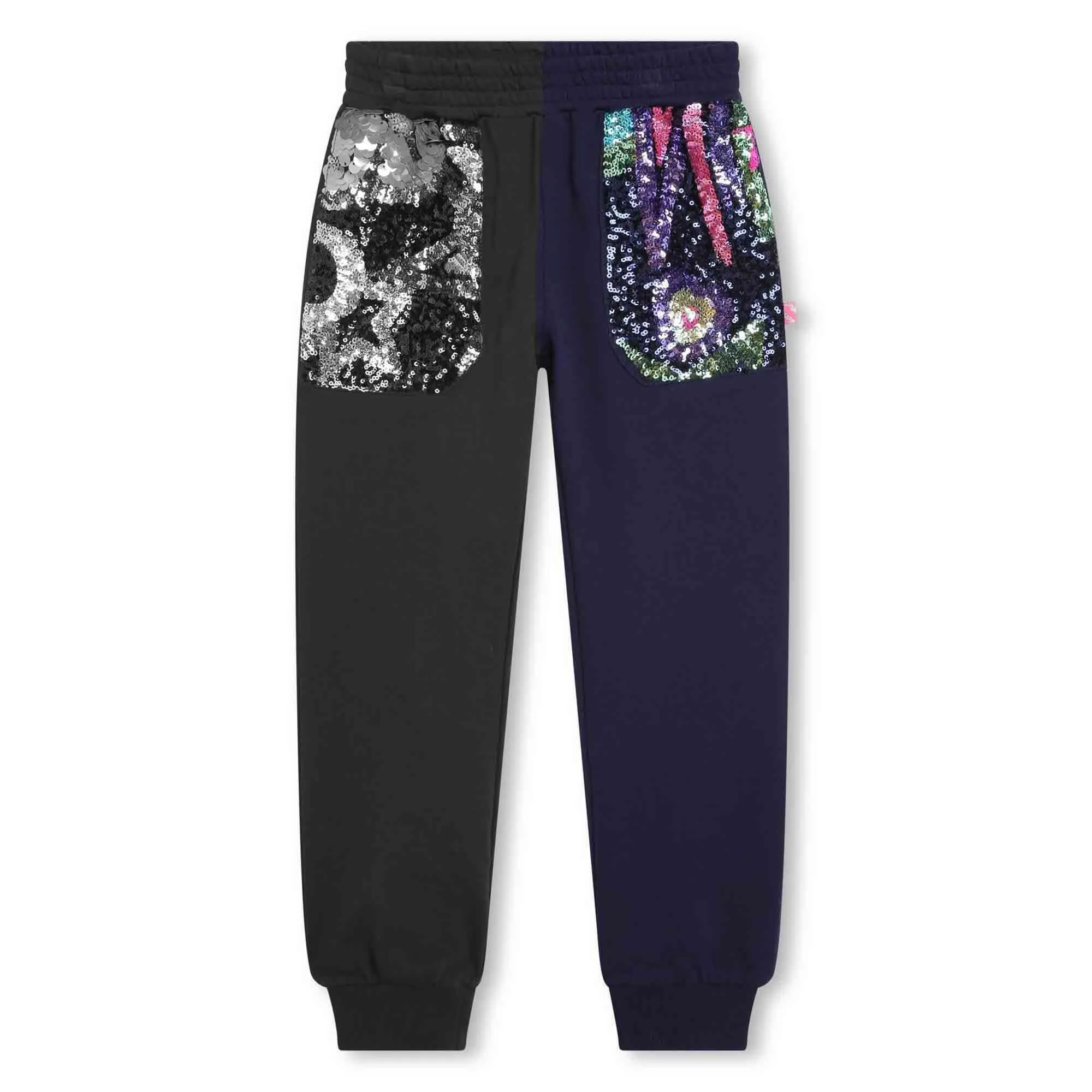 Girls Navy Sequin Jogging Bottoms