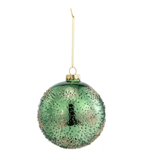 Green Glitter Ball Ornament