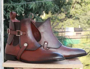 Handmade Chelsea Buckle Brown Boot