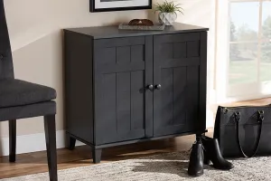 Jesse Dark Grey Finished 4-Shelf Wood Shoe Storage Cabinet