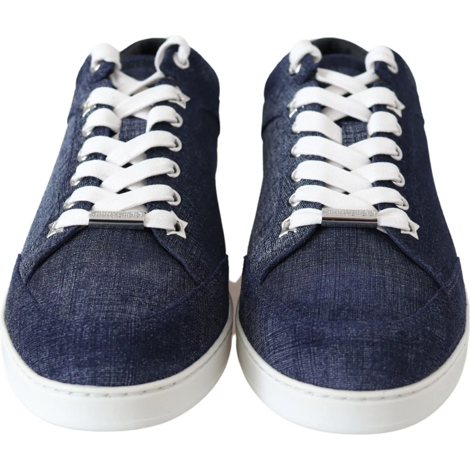 Jimmy Choo Chic Slip-On Blue Denim Suede Sneakers