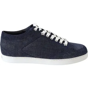 Jimmy Choo Chic Slip-On Blue Denim Suede Sneakers