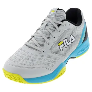 Juniors` Axilus 3 Tennis Shoes Glacier Gray and Scuba Blue