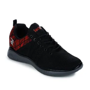 Leap7x Men's Black Sports Lacing Walking Shoes