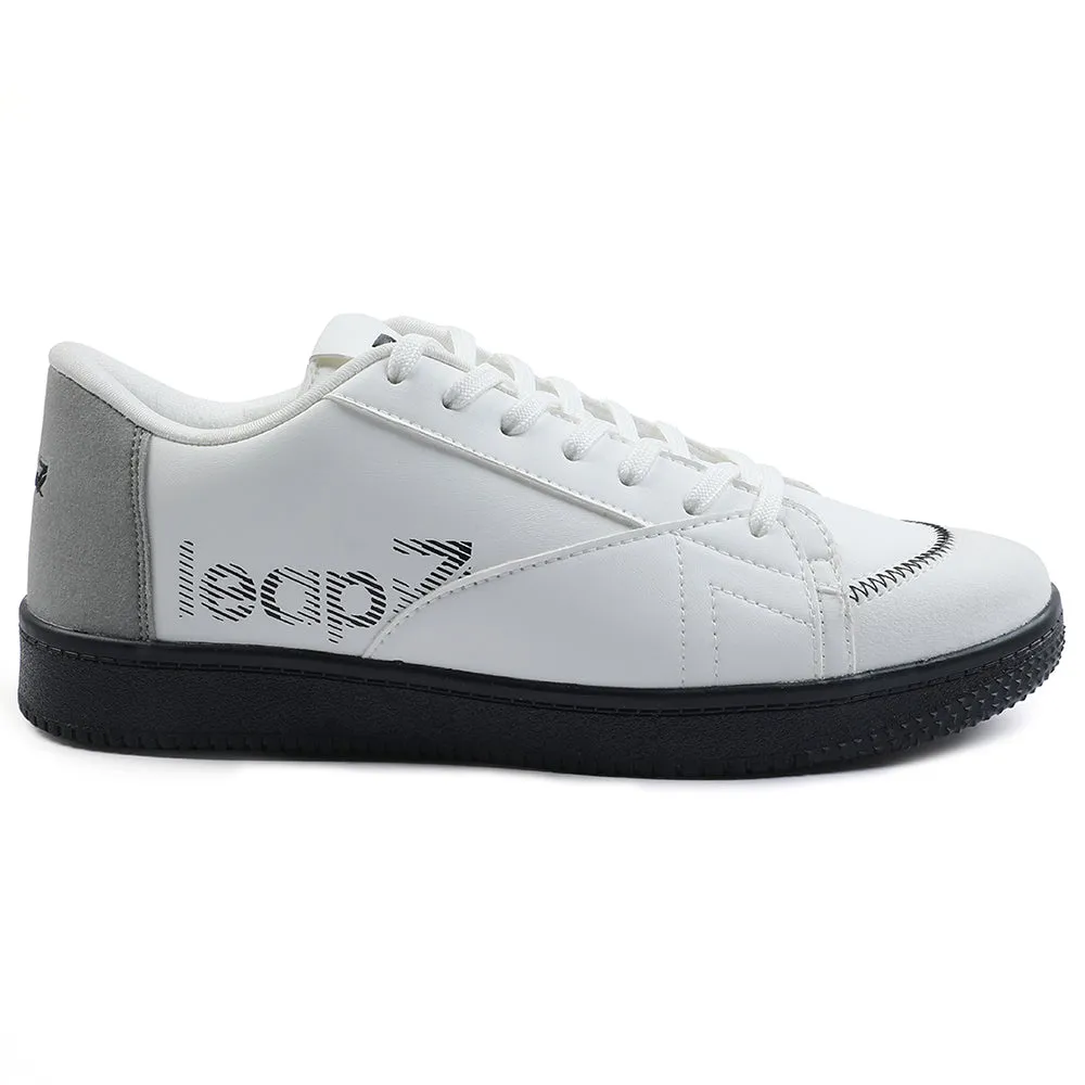 Leap7x White Sports Lacing Walking Shoes For Men NEXTER-1E By Liberty