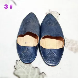 Leather Pointed Toe Mules Slippers Home Shoes Prayer