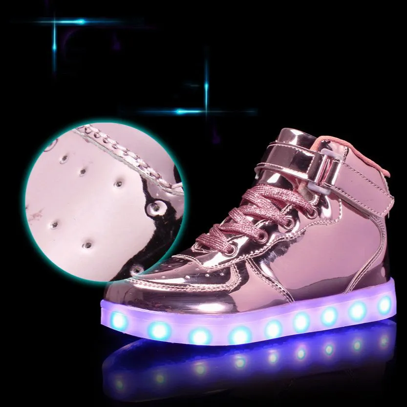 Led Sneakers Shiny Pink 7 Led Light Colors  | Dancing Led Light Shoes  | Kids Led Light Shoes  | Led Light Shoes For Men  | Led Light Shoes For Women