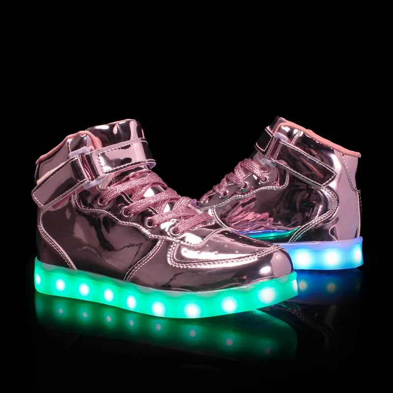 Led Sneakers Shiny Pink 7 Led Light Colors  | Dancing Led Light Shoes  | Kids Led Light Shoes  | Led Light Shoes For Men  | Led Light Shoes For Women