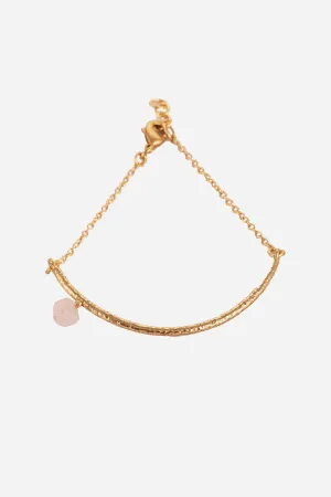 Lightweight Chain Bracelet With Light Pink Charm