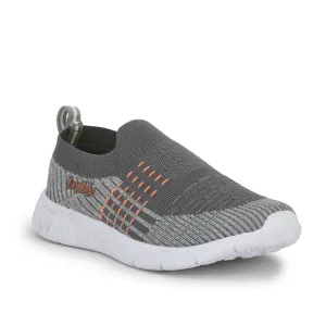 Lucy & Luke (Grey) Sports Non Lacing Shoes For Kids DUNE-E By Liberty