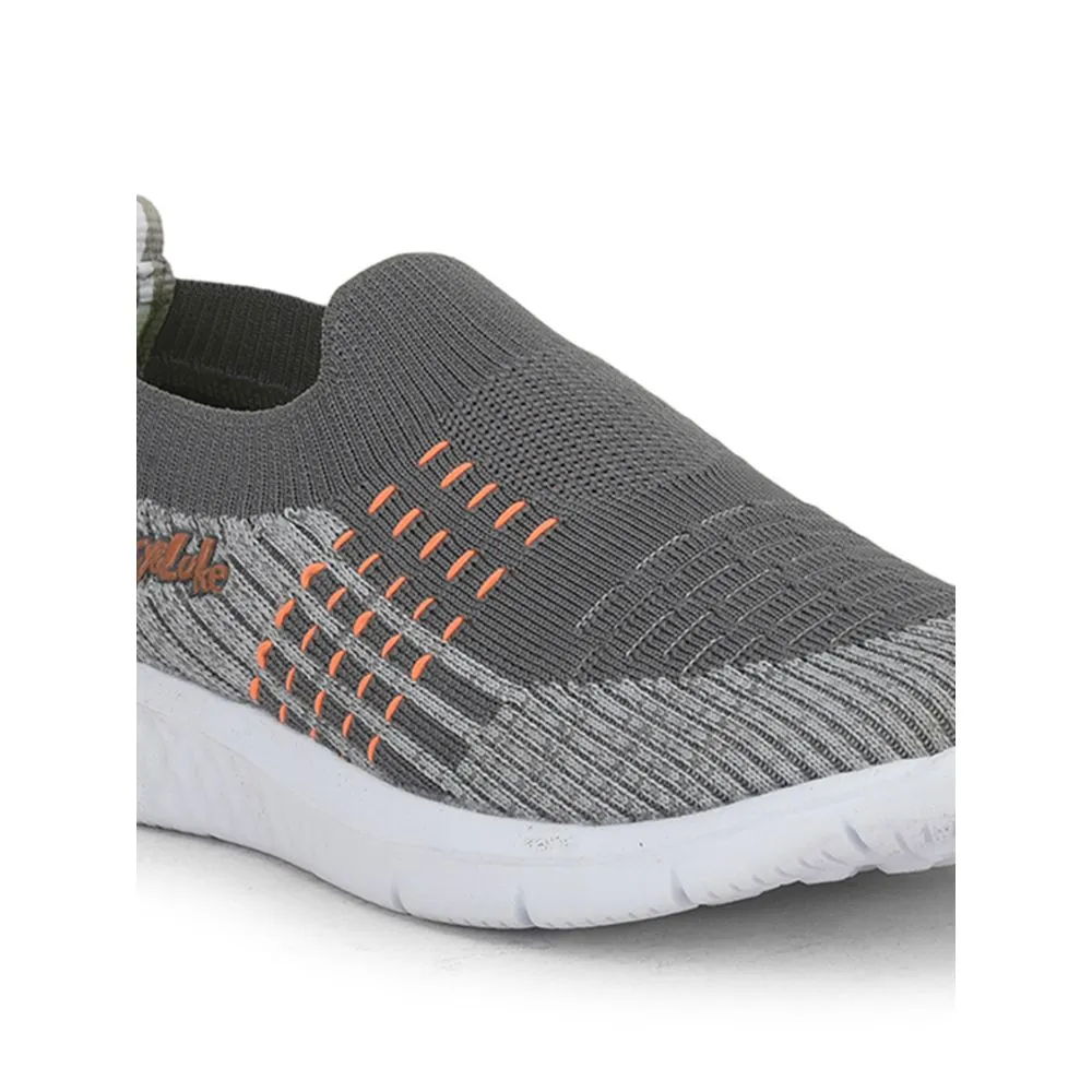 Lucy & Luke (Grey) Sports Non Lacing Shoes For Kids DUNE-E By Liberty