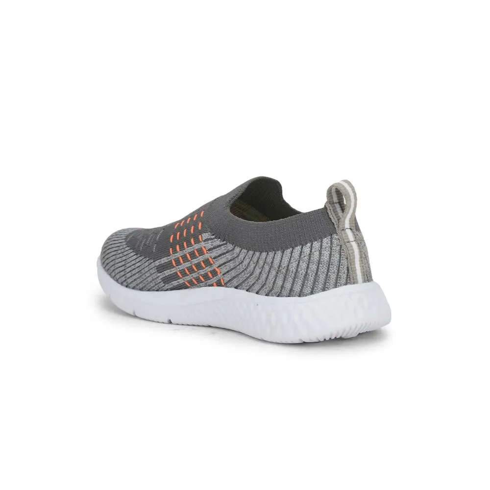 Lucy & Luke (Grey) Sports Non Lacing Shoes For Kids DUNE-E By Liberty