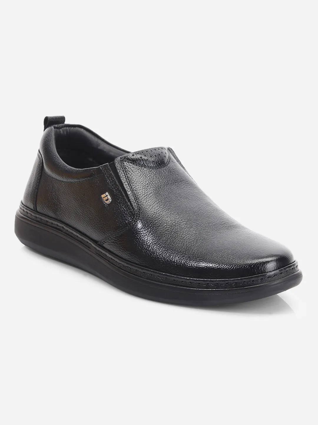 Men's Black Round Toe Slip On Semi Formal (ID2225)