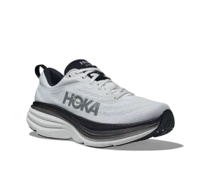 Men's Hoka Bondi 8 Color: White / Black (WIDE WIDTH)