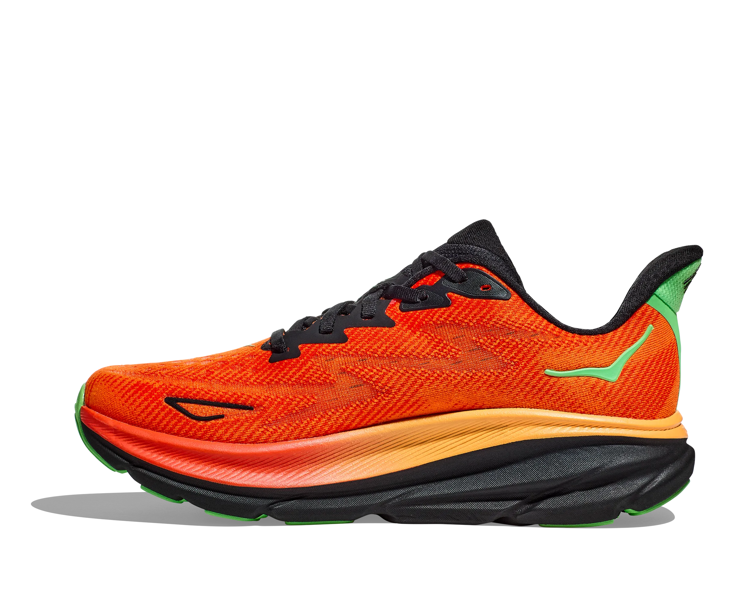 Men's Hoka Clifton 9 Color: Flame / Vibrant Orange