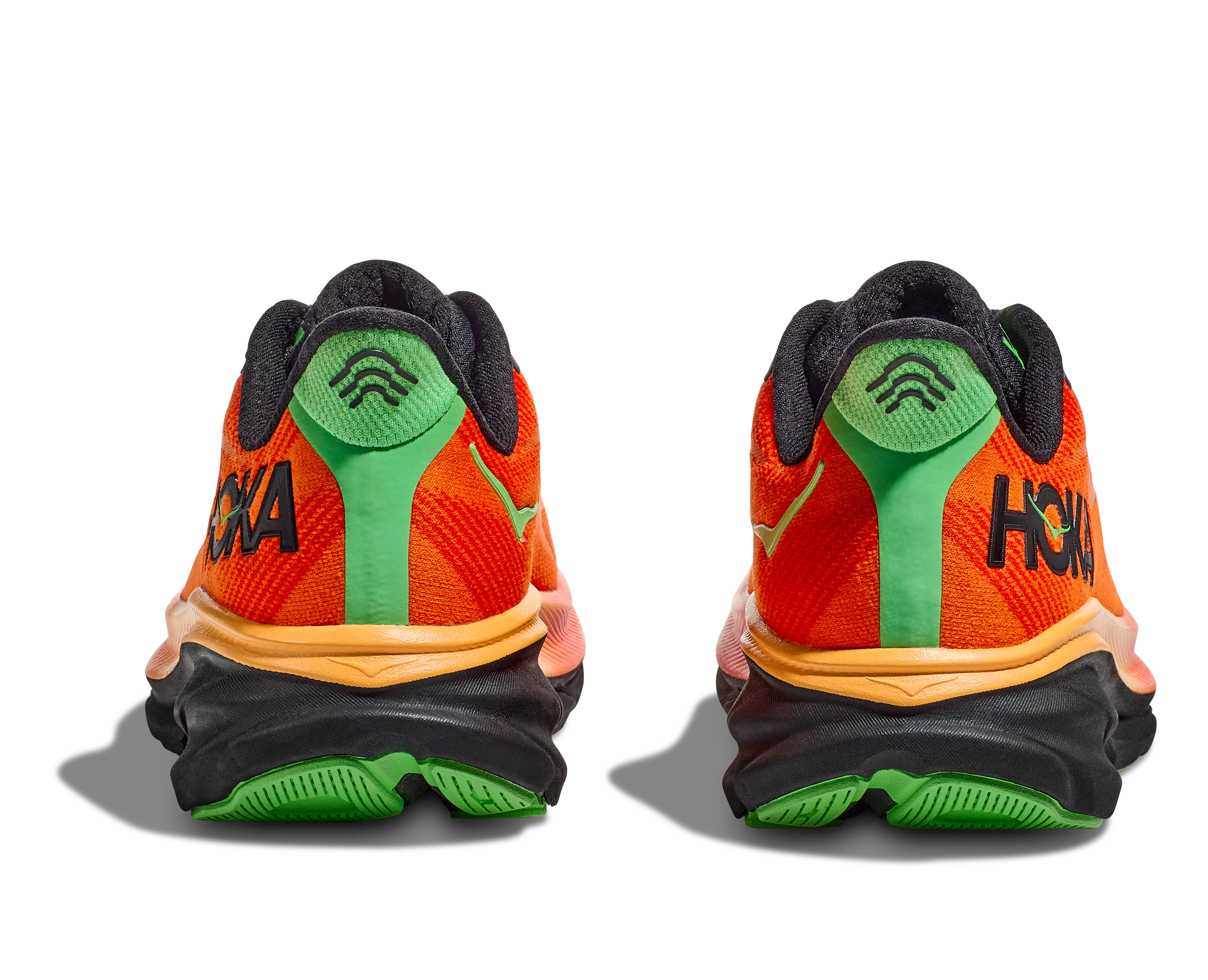 Men's Hoka Clifton 9 Color: Flame / Vibrant Orange