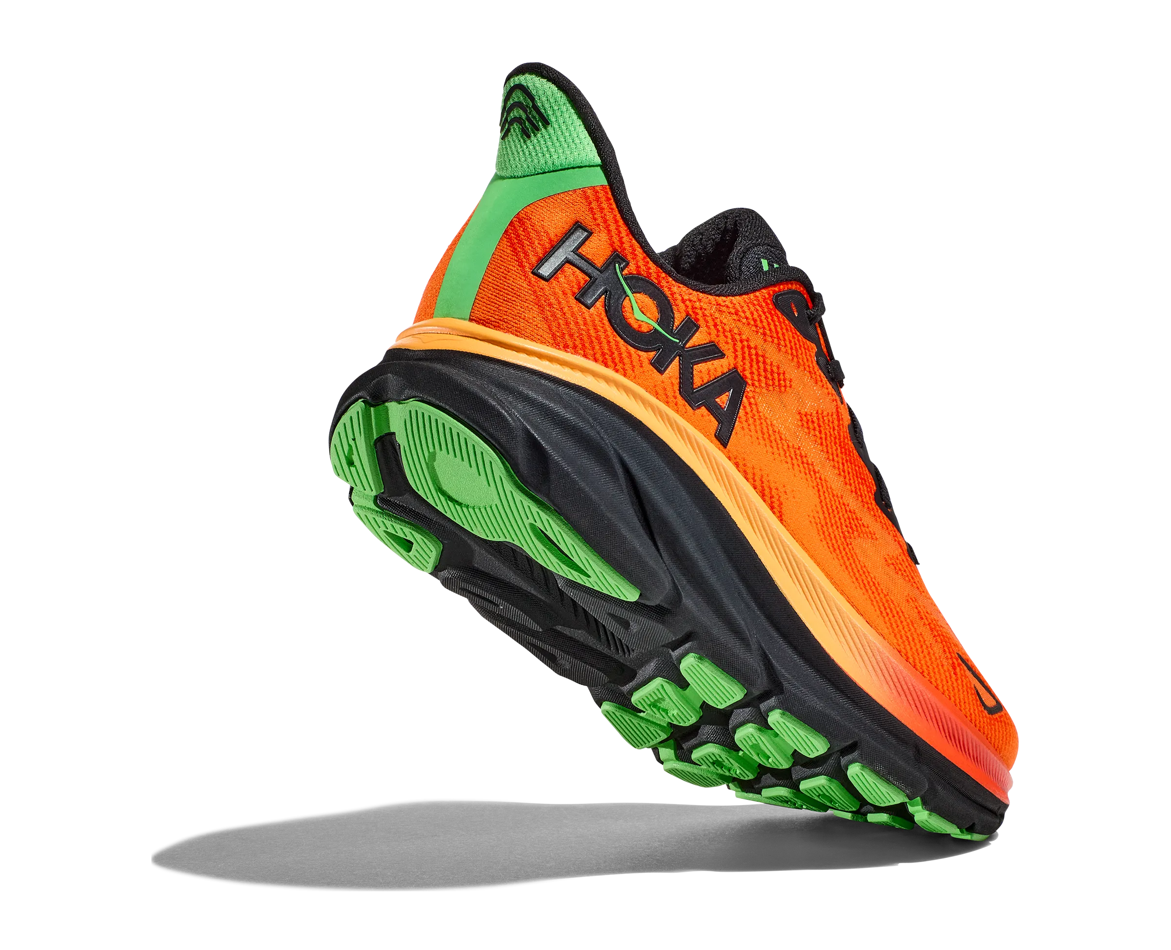 Men's Hoka Clifton 9 Color: Flame / Vibrant Orange