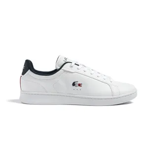 Men's Lacoste Carnaby Pro Leather Tricolor Trainers White/Navy/Red