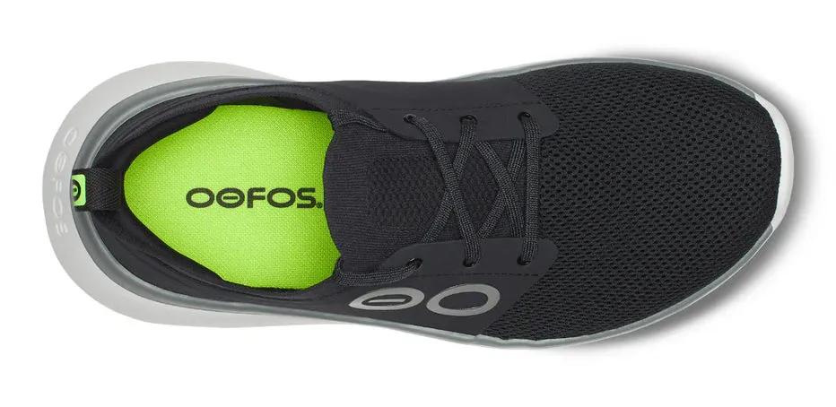 Men's OOfos OOmy STRIDE Color: White/Black