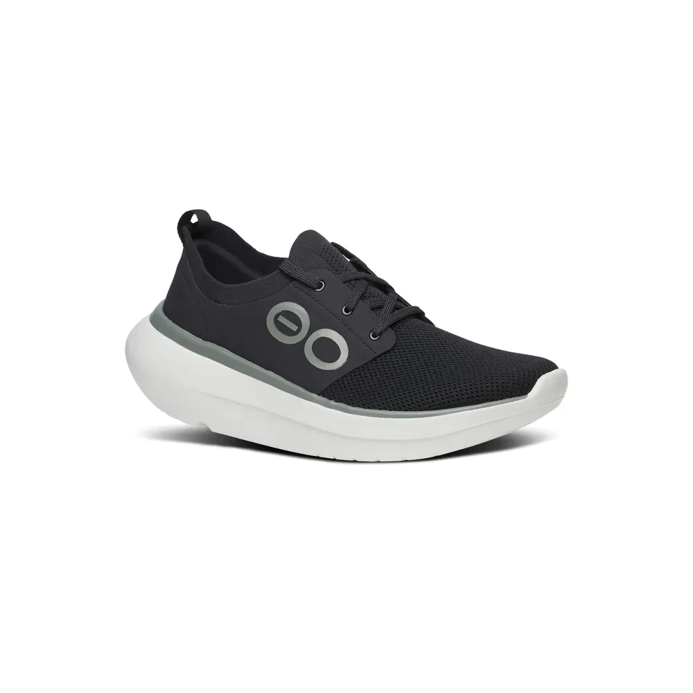 Men's OOfos OOmy STRIDE Color: White/Black