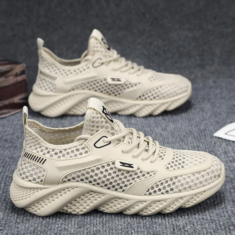 Men's Shoes Summer 2024 Large Mesh Shoes Men's Hollow Breathable Mesh Sports Shoes Men's Casual Trendy Shoes For Students