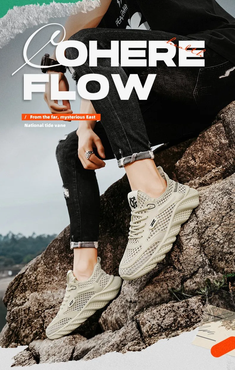 Men's Shoes Summer 2024 Large Mesh Shoes Men's Hollow Breathable Mesh Sports Shoes Men's Casual Trendy Shoes For Students