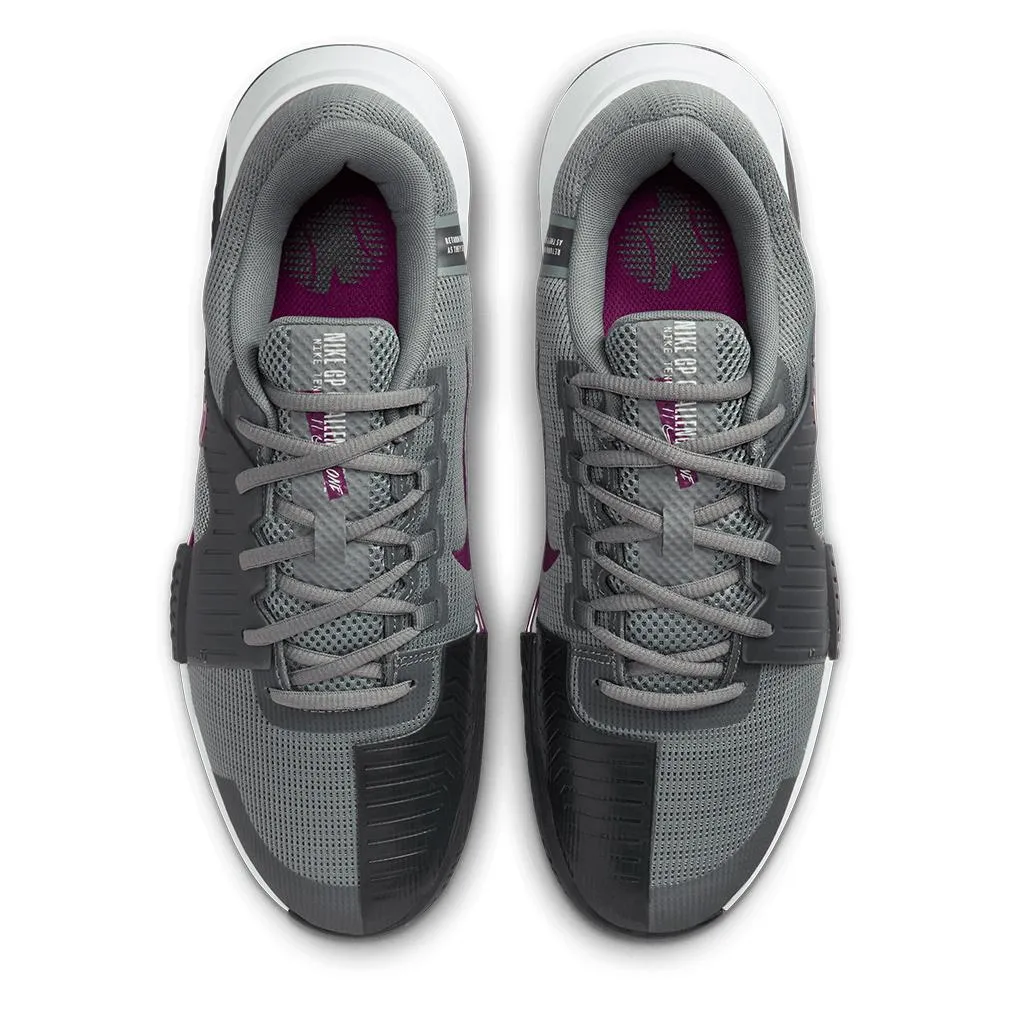 Mens Zoom GP Challenge 1 Tennis Shoes Smoke Grey and Sangria